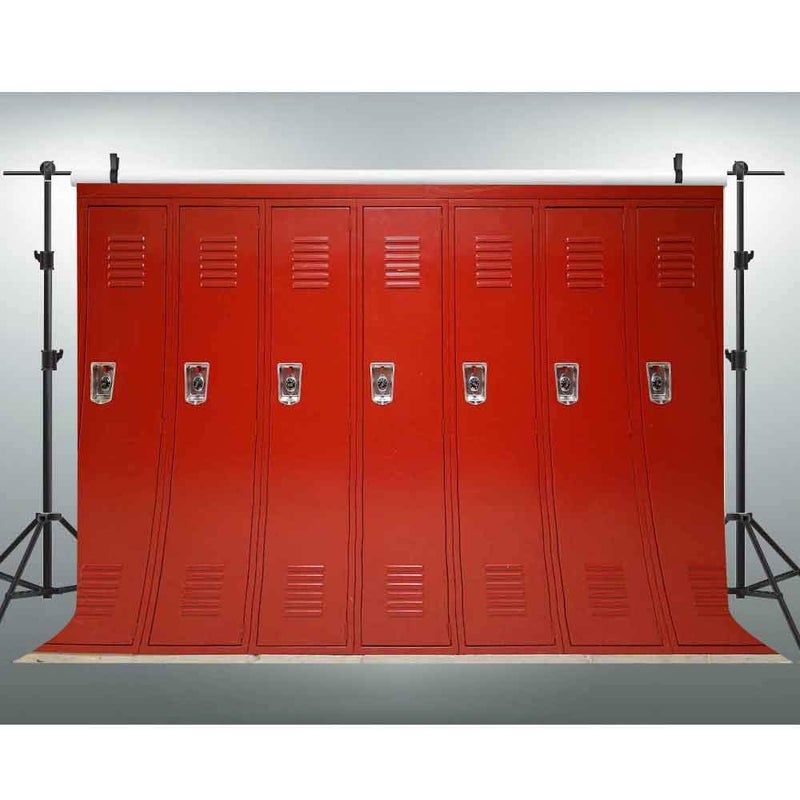 EOA 7(W) x5(H) FT Red Locker Backdrop Sports Gym School Photography Background Basketball Soccer Baseball Hockey - Great for Birthday, Studio, Booth, Party, Events, Portrait Use Photoshoot Props - Image 3